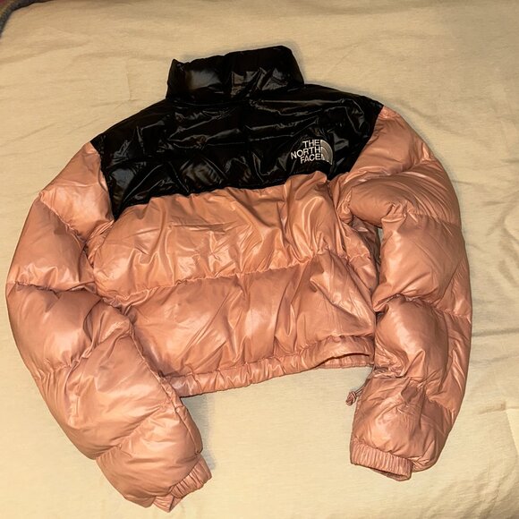 The North Face Nuptse Cropped Jacket in Pink - Picture 3 of 5